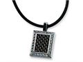 Chisel Stainless Steel Gold and Black color CZ Carbon Fiber Pendant - 22 inches