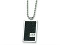 Chisel Stainless Steel and Stingray Patterned with Diamond Necklace - 24 inches