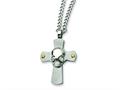 Chisel Stainless Steel Skull on Cross Necklace - 24 inches