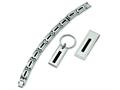 Chisel Stainless Steel Enameled 8.5 inche Bracelet, Money Clip and Key Chain Set