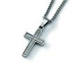 Chisel Titanium Diamond Accent Cross Necklace - 22 inches