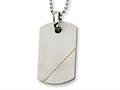 Chisel Titanium and Diamond in 14k Accent Dog Tag Necklace - 24 inches