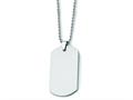 Chisel Tungsten Polished Dog Tag Necklace - 24 inches