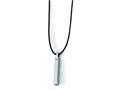 Chisel Tungsten Polished Leather Cord Necklace - 18 inches