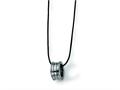 Chisel Tungsten Polished Leather Cord Necklace - 18 inches