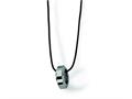 Chisel Tungsten Polished Leather Cord Necklace - 18 inches