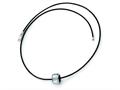 Chisel Tungsten Polished Leather Cord Necklace - 18 inches