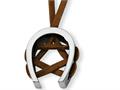 Chisel Tungsten Horseshoe on Leather Cord Necklace - 17 inches