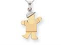 The Kids® Small Boy with Hat on Left Engraveable Charm / Pendant