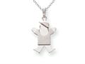 The Kids® Solid Engraveable Boy with Hat on Right Charm / Pendant