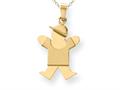 The Kids® Solid Engraveable Boy with Hat on Right Charm / Pendant