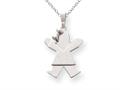 The Kids® Solid Engraveable Girl with Bow on Left Charm / Pendant