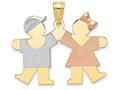 The Kids® Small Boy on Left and Girl on Right Engraveable Charm / Pendant
