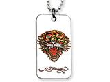 Ed Hardy Roaring Tiger Dog Tag Painted Necklace