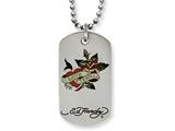 Stainless Steel Ed Hardy Love Eternal Dog Tag Painted Necklace
