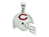 Sterling Silver Chicago Bears Enameled Helmet Charm
