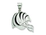 Sterling Silver Cincinnati Bengals Enameled Helmet Charm