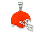 Sterling Silver Cleveland Browns Enameled Helmet Charm