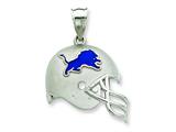 Sterling Silver Detroit Lions Enameled Helmet Charm