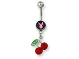 Playboy Crystal Cherries Belly Ring