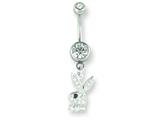 Playboy Crystal Bunny Dangle Belly Ring