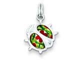 Sterling Silver Resin Ladybug Charm - Chain Included