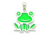 Sterling Silver Resin Frog Pendant - Chain Included