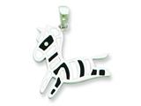 Sterling Silver Resin Zebra Pendant - Chain Included