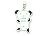 Sterling Silver Resin Panda Bear Pendant - Chain Included