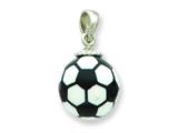 Sterling Silver Resin Large Soccerball Pendant - Chain Included