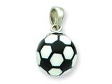 Sterling Silver Resin Small Soccerball Pendant - Chain Included