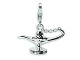 Amore LaVita™ Sterling Silver 3-D Enameled Magic Lamp w/Lobster Clasp Charm for Charm Bracelet