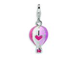 Amore LaVita™ Sterling Silver 3-D Enameled Hot Air Balloon w/Lobster Clasp Charm for Charm Bracelet