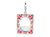 Amore LaVita™ Sterling Silver 3-D Enameled Photo Frame w/Lobster Clasp Charm (Can insert photo) for Charm Bracelet