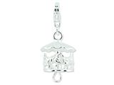 Amore LaVita™ Sterling Silver Antiqued Moveable Carousel w/Lobster Clasp Charm (Moveable) for Charm Bracelet