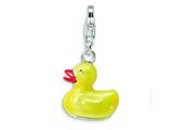 Amore LaVita™ Sterling Silver Enamel Duck w/Lobster Clasp Charm for Charm Bracelet