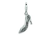 Amore LaVita™ Sterling Silver 3-D Swarovski Crystal and Enameled High Heel w/Lobster Clasp for Charm Bracelet