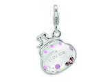 Amore LaVita™ Sterling Silver 3-D Swarovski Crystal and Enameled ""Little Princess"" for Charm Bracelet