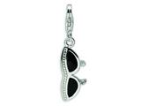 Amore LaVita™ Sterling Silver 3-D Enameled Sunglass w/Lobster Clasp Charm for Charm Bracelet