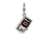 Amore LaVita™ Sterling Silver 3-D Enameled Swarovski Crystal Opening Cell Phone w/Lobster (Moveable) for Charm Bracelet