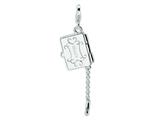 Amore LaVita™ Sterling Silver 3-D Enameled Opening Eyeshadow Compact w/Lobster Clasp Charm (Moveable) for Charm Bracelet