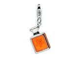 Amore LaVita™ Sterling Silver 3-D Orange Enameled w/Lobster Clasp Charm for Charm Bracelet