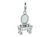 Amore LaVita™ Sterling Silver 3-D Vanity w/Lobster Clasp Charm for Charm Bracelet