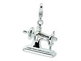 Amore LaVita™ Sterling Silver 3-D Enameled Sewing Machine w/Lobster Clasp Charm for Charm Bracelet