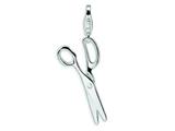 Amore LaVita™ Sterling Silver Polished Moveable Scissors w/Lobster Clasp Charm (Moveable) for Charm Bracelet