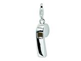 Amore LaVita™ Sterling Silver Polished Whistle w/Lobster Clasp Charm for Charm Bracelet