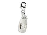 Amore LaVita™ Sterling Silver 3-D Enameled Milk Jug w/Lobster Clasp Charm for Charm Bracelet