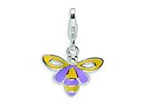 Amore LaVita™ Sterling Silver Enameled Bee w/Lobster Clasp Charm for Charm Bracelet