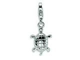 Amore LaVita™ Sterling Silver Turtle w/Lobster Clasp Charm for Charm Bracelet