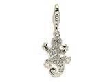 Amore LaVita™ Sterling Silver CZ Lizard w/Lobster Clasp Charm for Charm Bracelet
